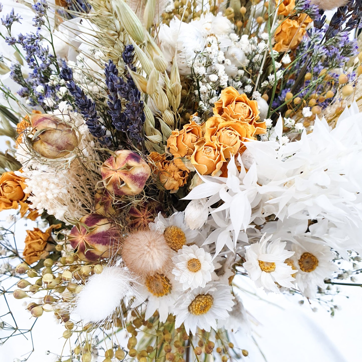"Cottage Garden" Large Dried Flower Bouquet- Yellow Handtie - Lytton Rose Botanical