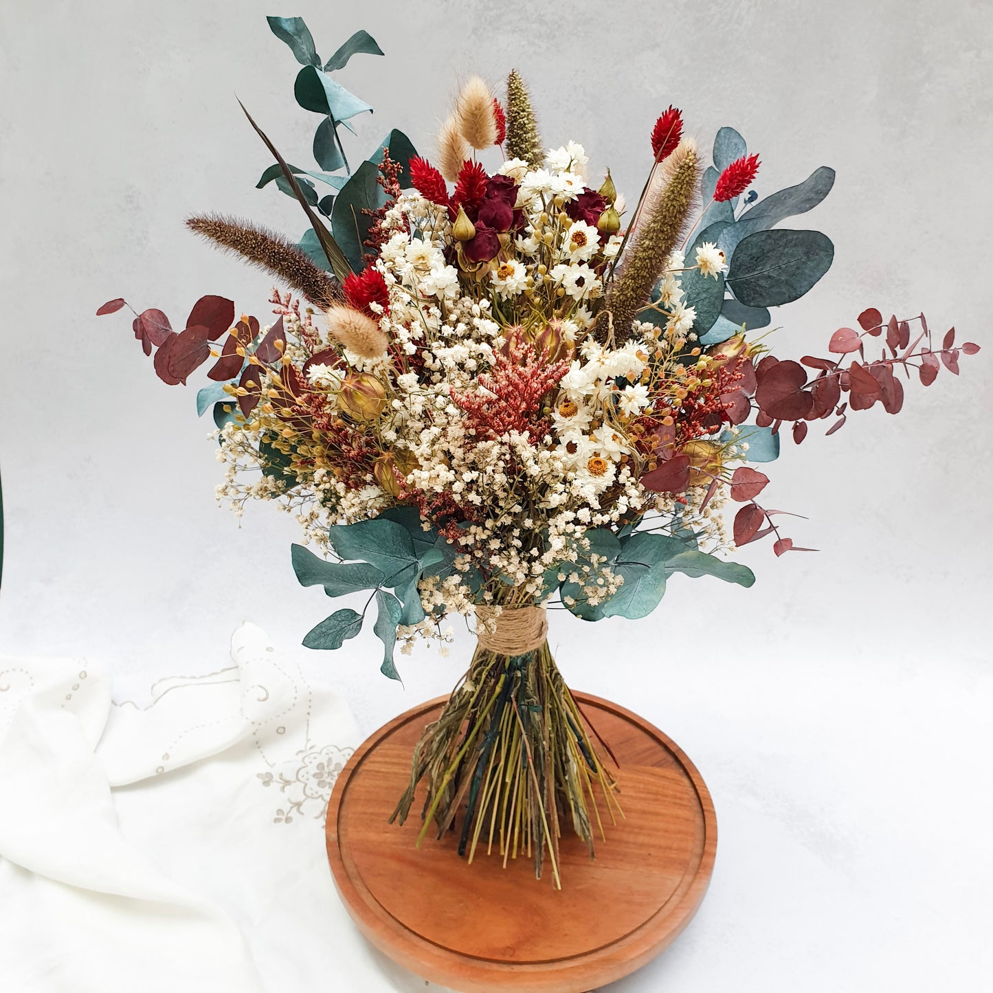 "Woodland Whispers" Preserved Eucalyptus & Dried Roses Bouquet