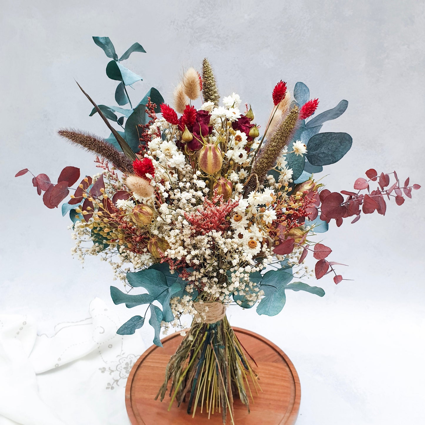 "Woodland Whispers" Preserved Eucalyptus & Dried Roses Bouquet