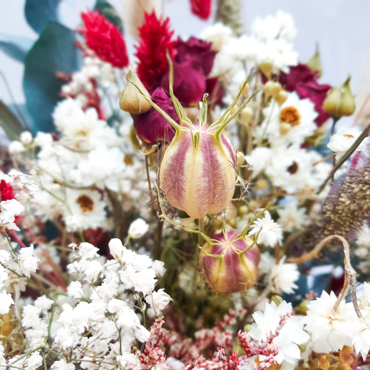 "Woodland Whispers" Preserved Eucalyptus & Dried Roses Bouquet