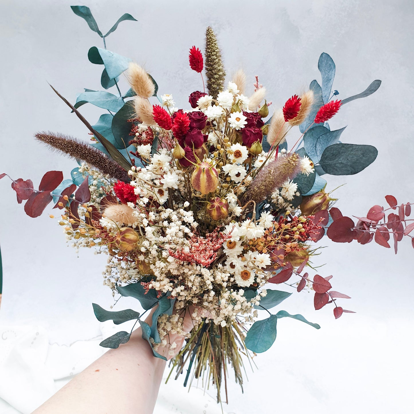 "Woodland Whispers" Preserved Eucalyptus & Dried Roses Bouquet
