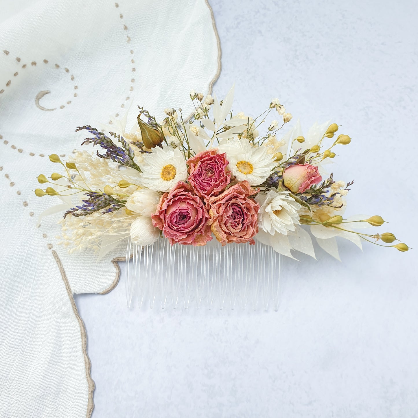 "Cottage Garden" Dried Flower Hair Comb- Multi - Lytton Rose Botanical