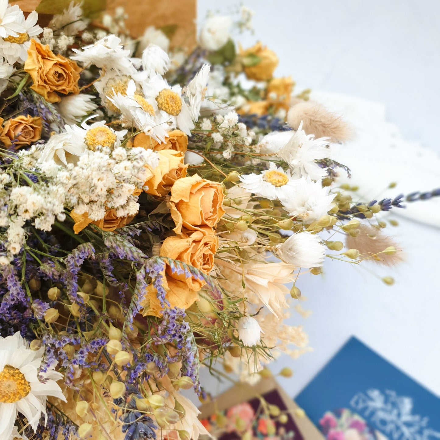 "Cottage Garden" Large Dried Flower Bouquet- Yellow - Lytton Rose Botanical