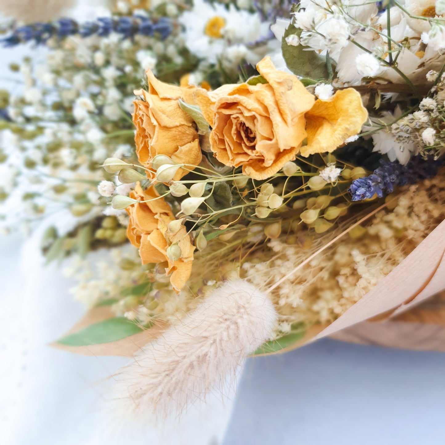 "Cottage Garden" Large Dried Flower Bouquet- Yellow - Lytton Rose Botanical