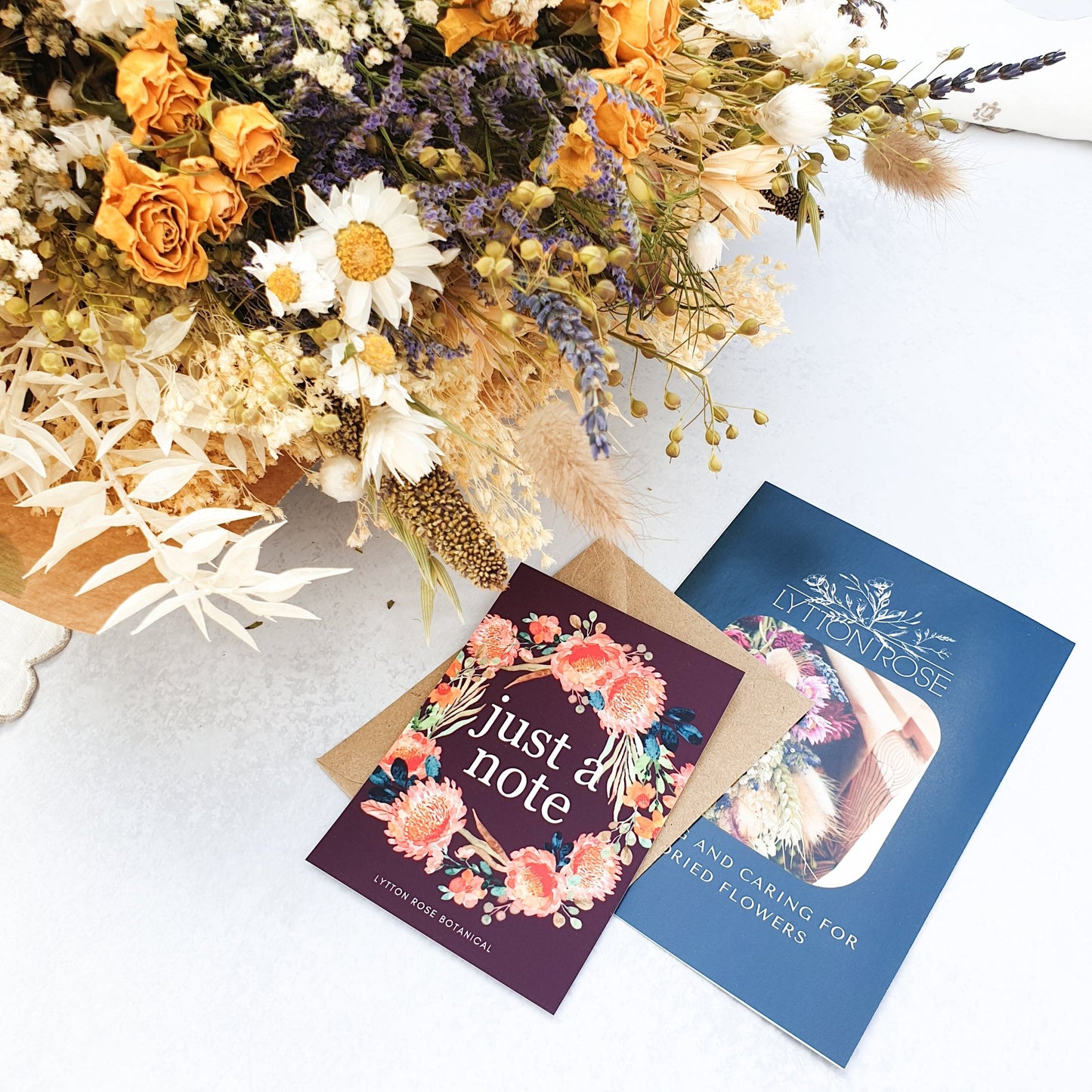 "Cottage Garden" Large Dried Flower Bouquet- Yellow - Lytton Rose Botanical