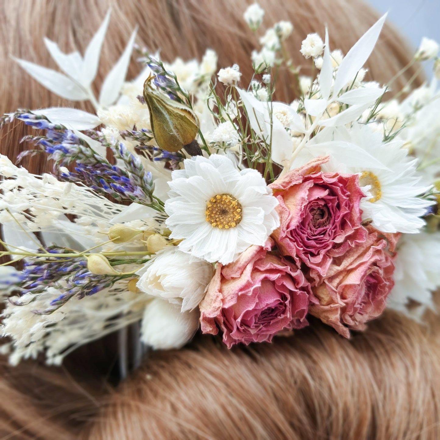 "Cottage Garden" Dried Flower Hair Comb- Multi - Lytton Rose Botanical