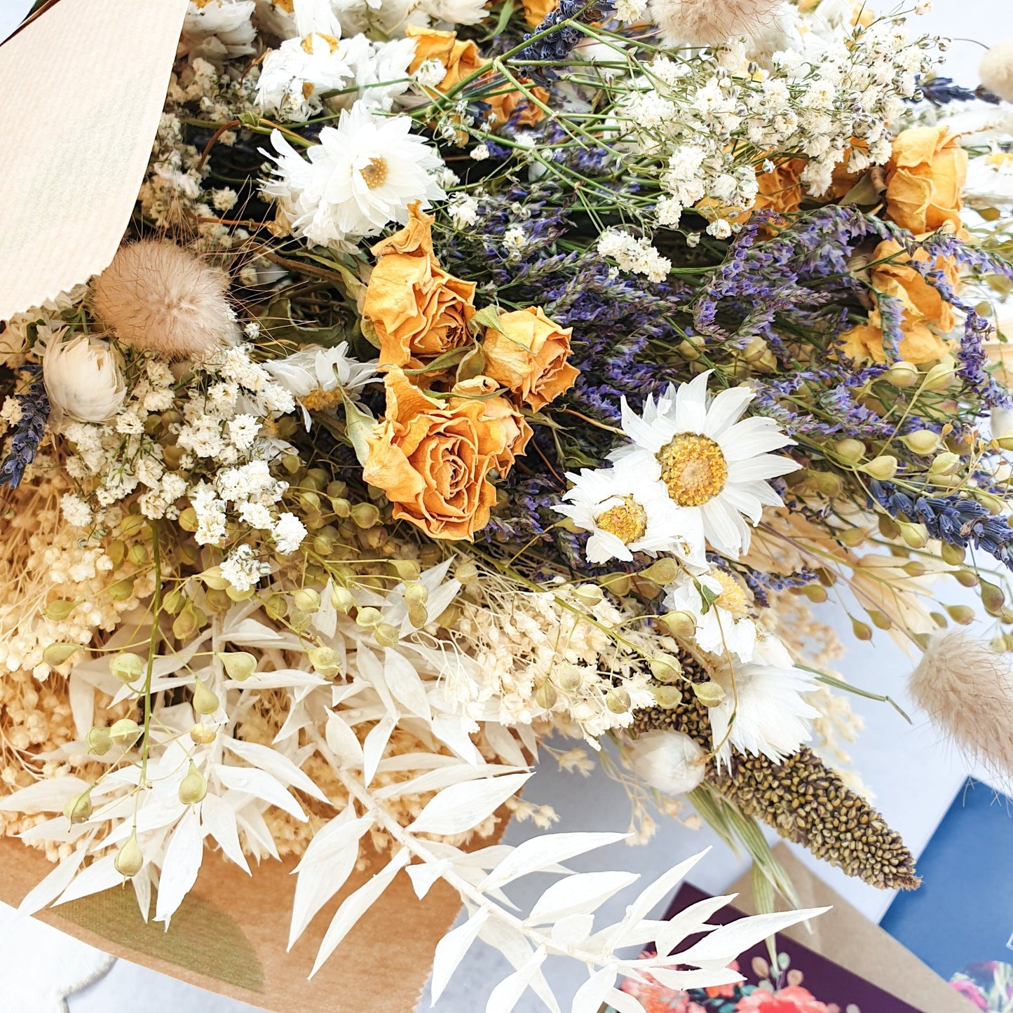 "Cottage Garden" Large Dried Flower Bouquet- Yellow - Lytton Rose Botanical