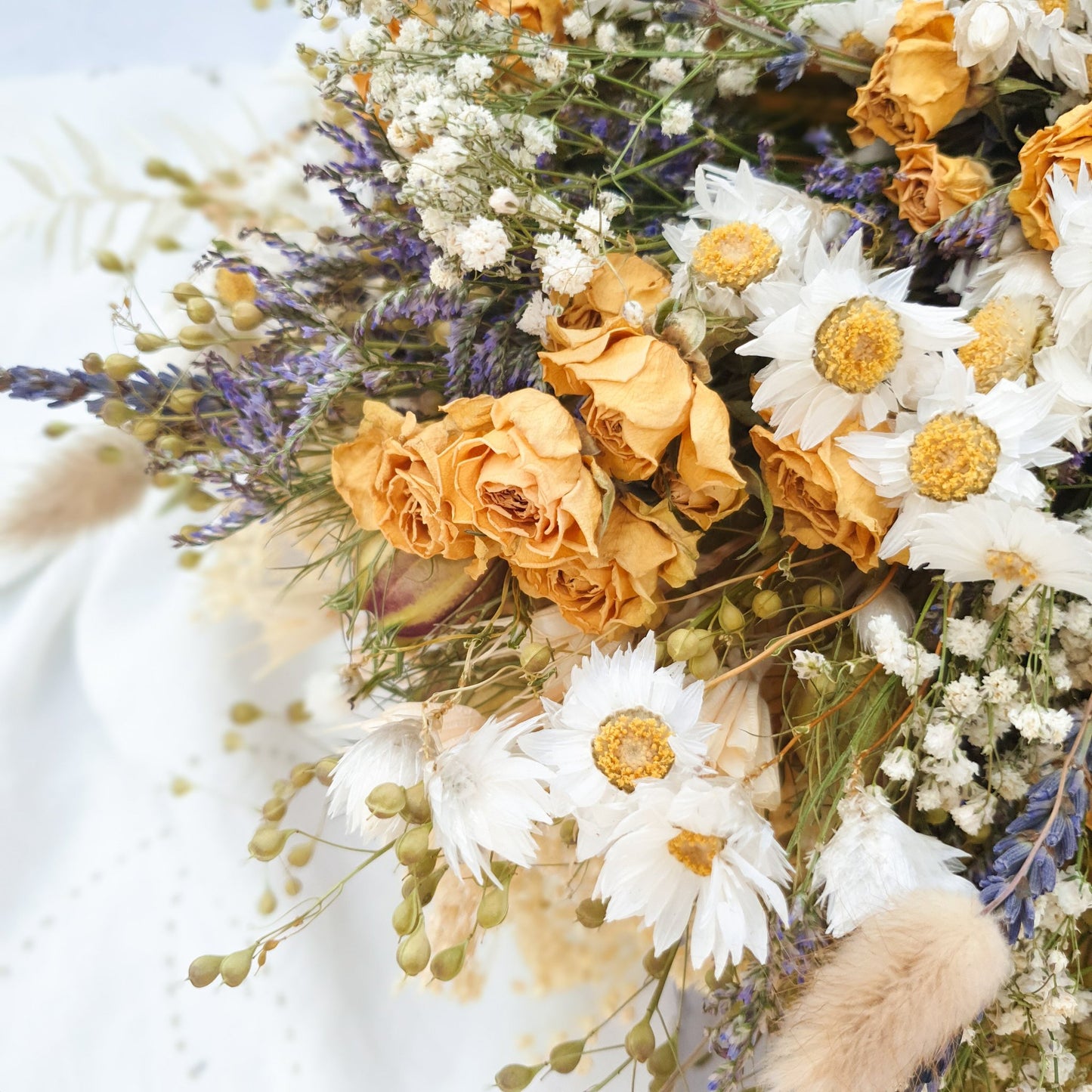 "Cottage Garden" Large Dried Flower Bouquet- Yellow - Lytton Rose Botanical