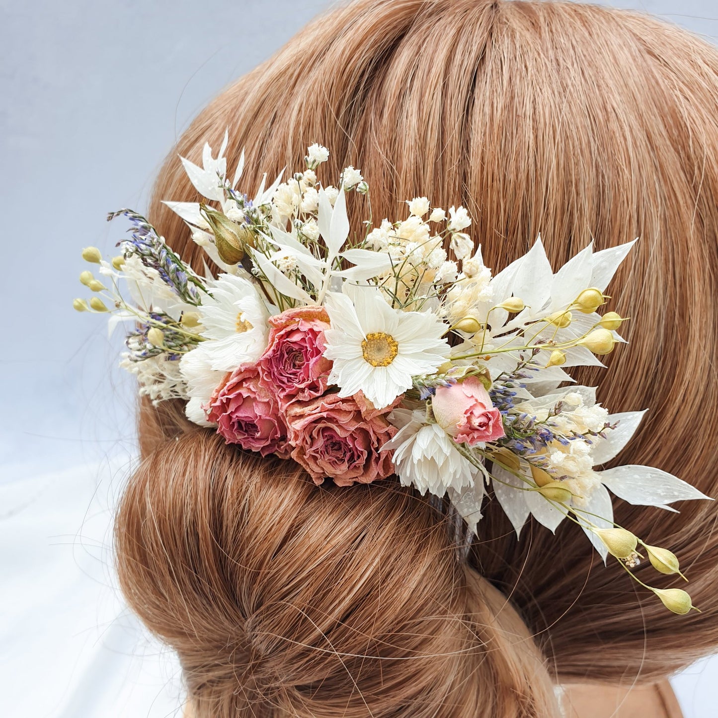 "Cottage Garden" Dried Flower Hair Comb- Multi - Lytton Rose Botanical