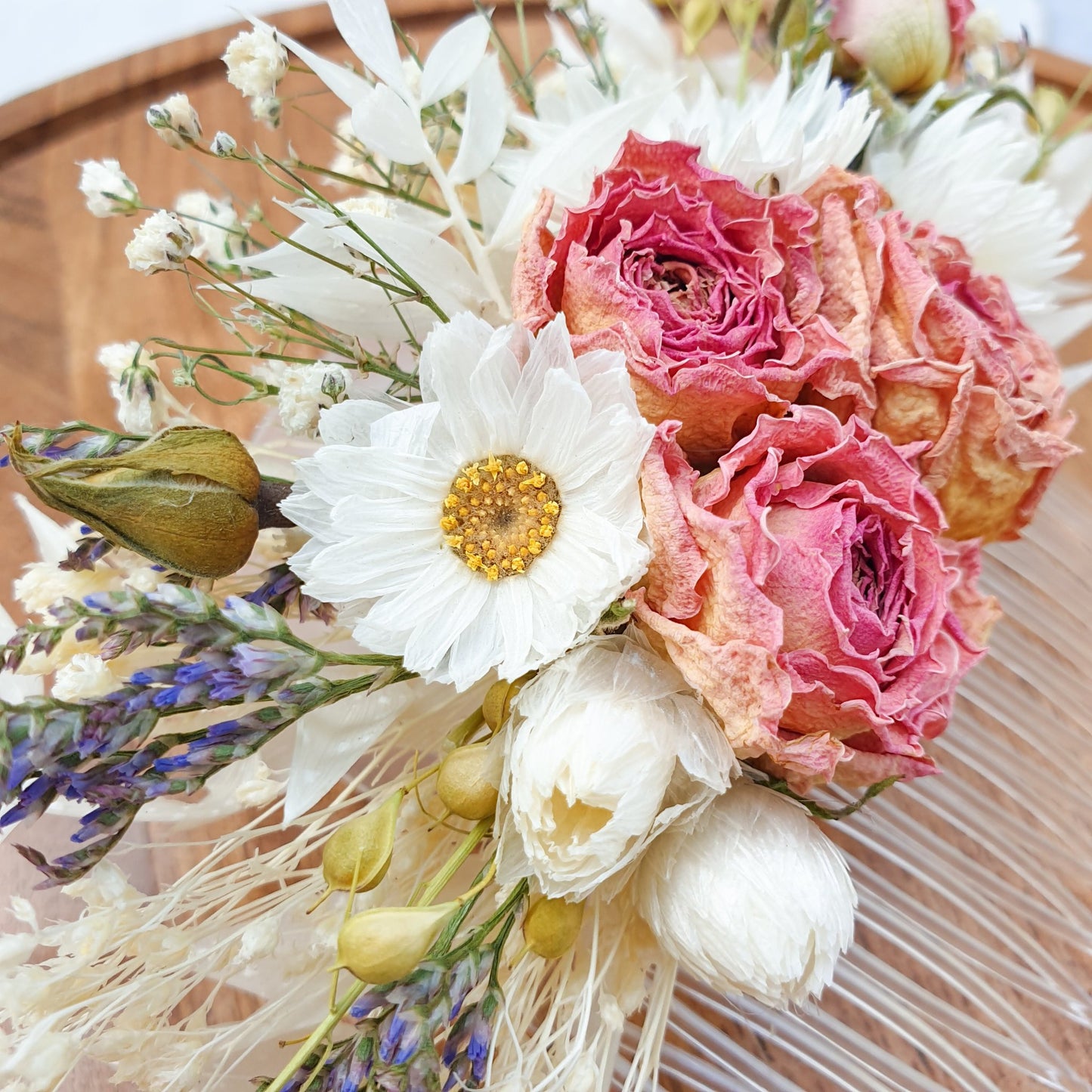 "Cottage Garden" Dried Flower Hair Comb- Multi - Lytton Rose Botanical
