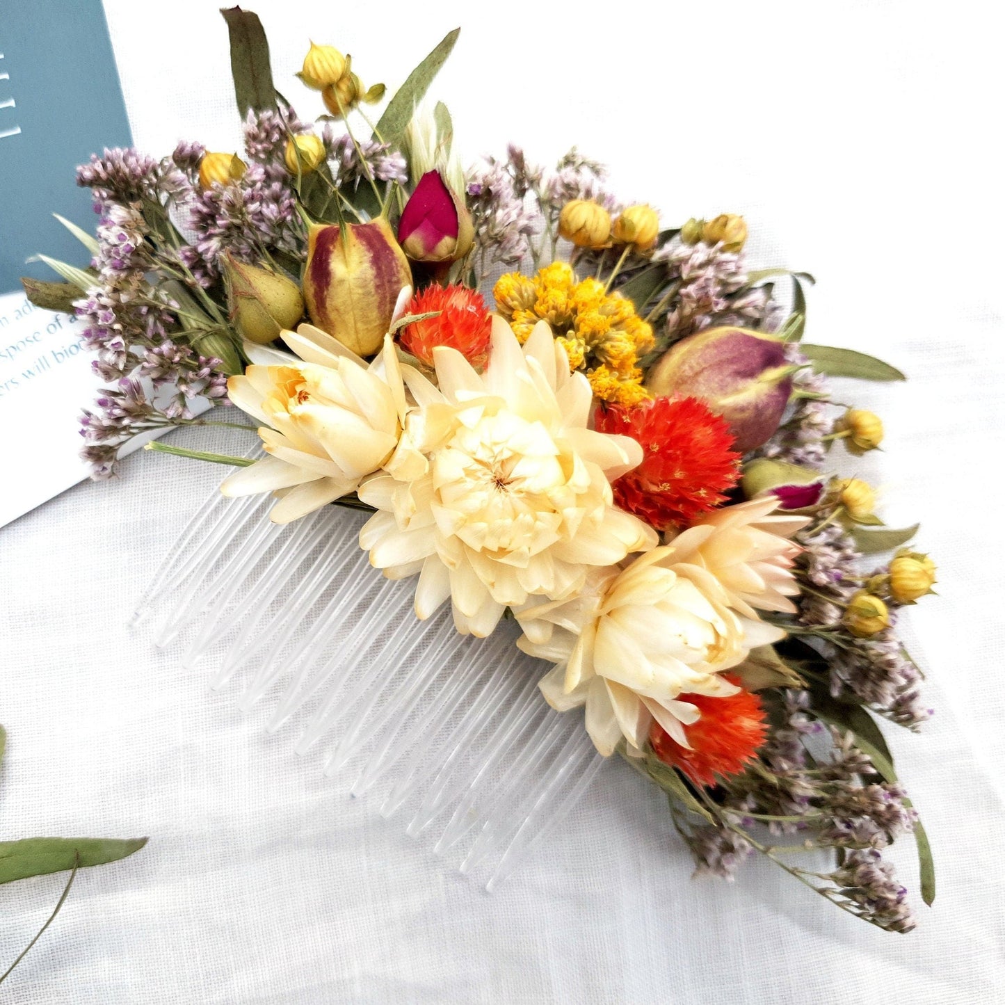 "Paradise Garden" Dried Flower Hair Comb - Lytton Rose Botanical