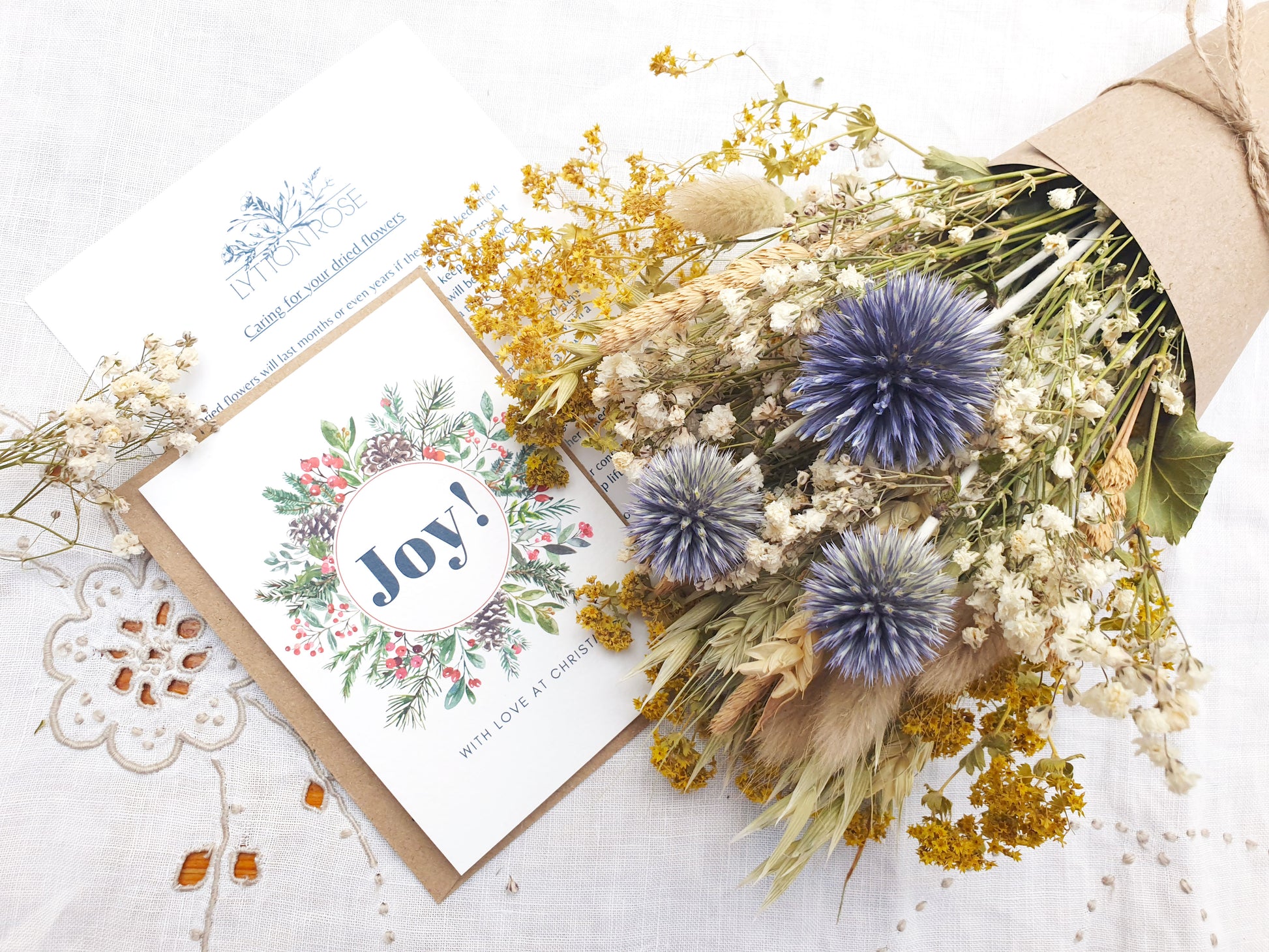 "Thistle Glen" Mini Dried Flower Bouquet - Lytton Rose Botanical