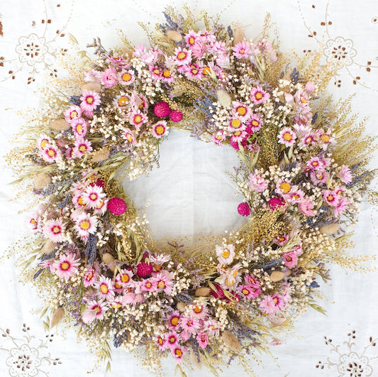"Wildflower Meadows" Dried Flower Wreath - Lytton Rose Botanical