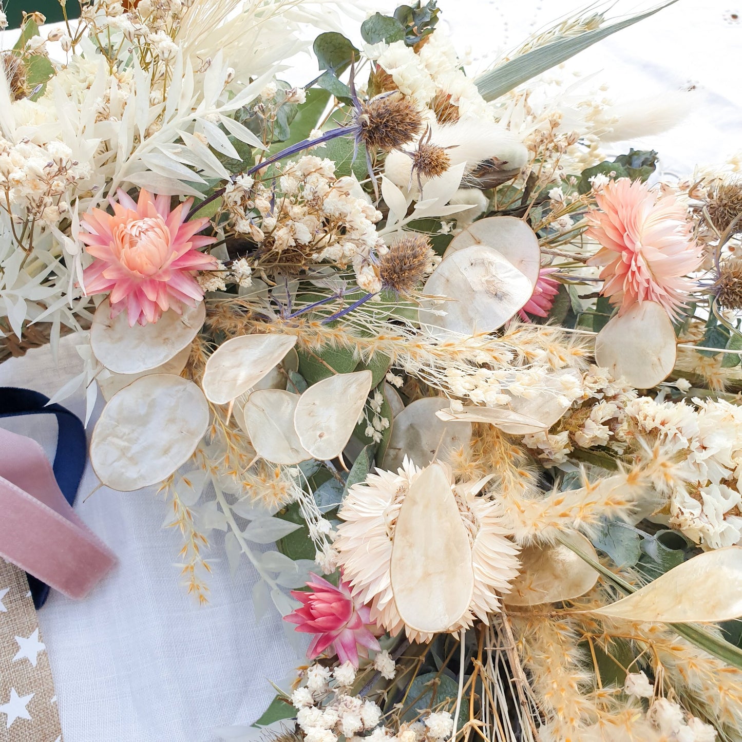 "Moonlight Meadows" Dried Eucalyptus Pastel Wreath