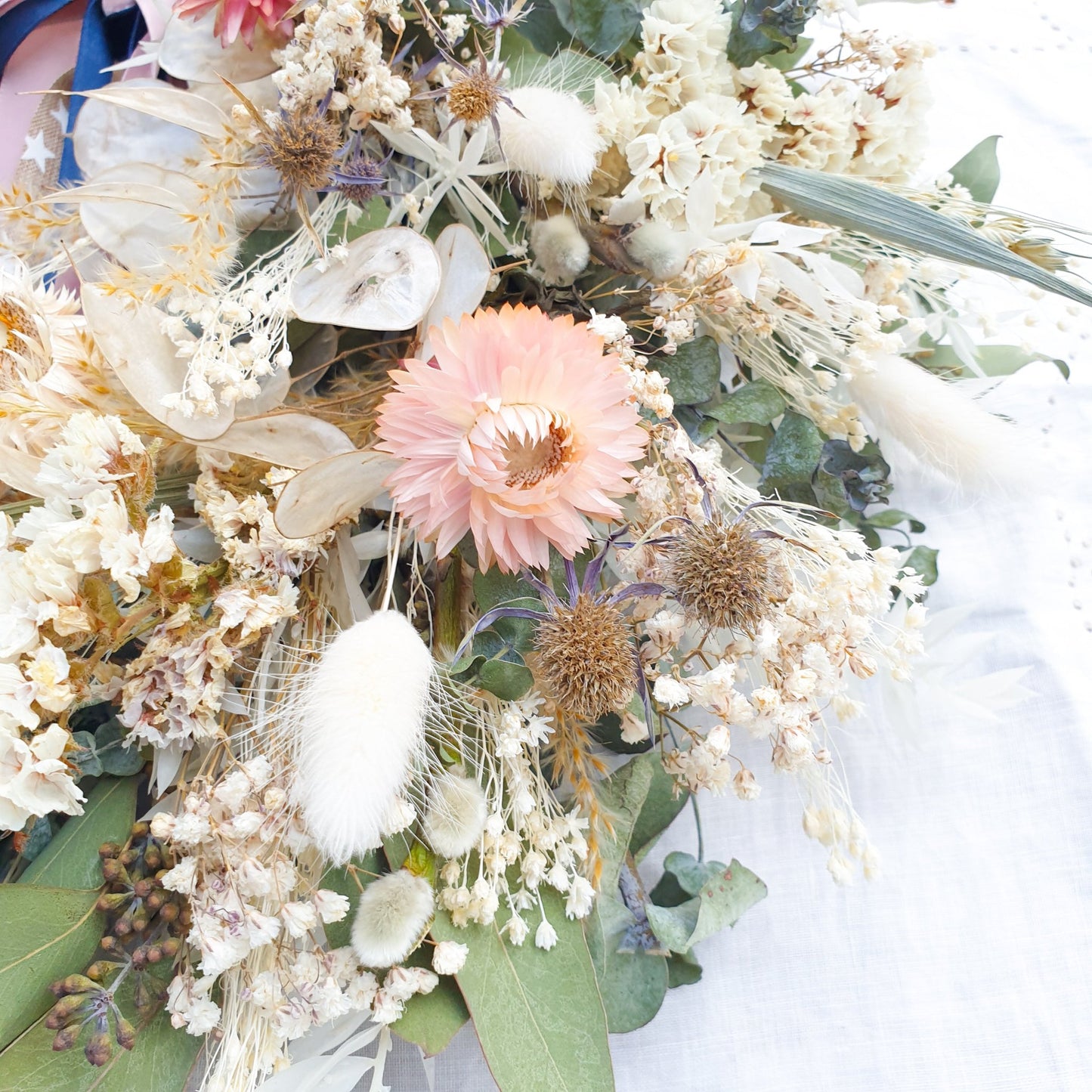 "Moonlight Meadows" Dried Eucalyptus Pastel Wreath