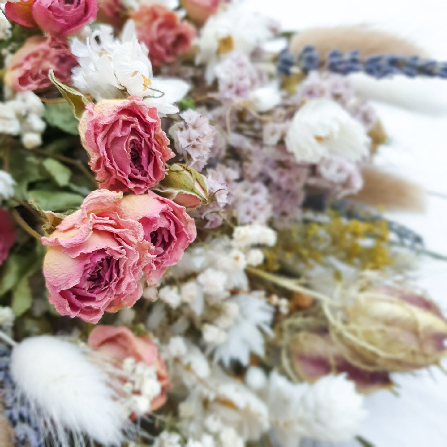 "Cottage Garden" Large Dried Flower Bouquet -Pink