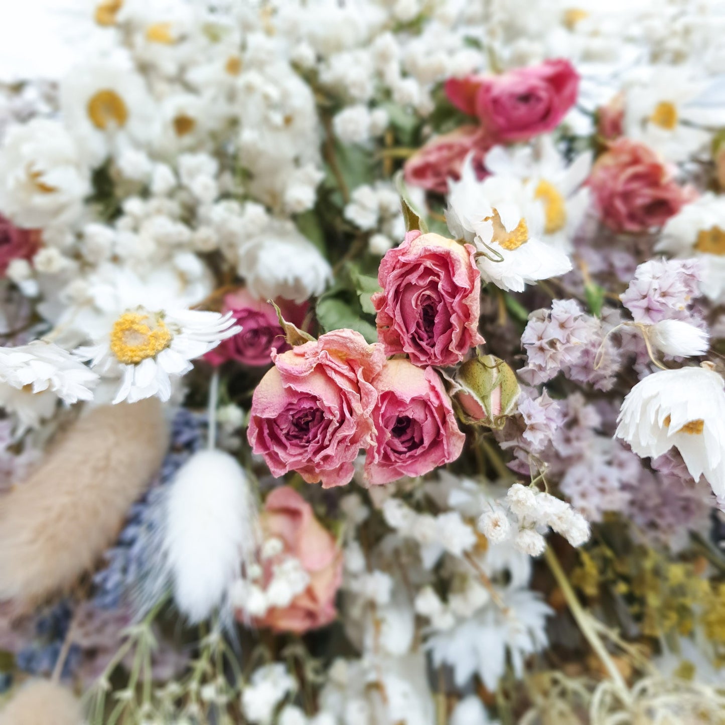 "Cottage Garden" Large Dried Flower Bouquet -Pink