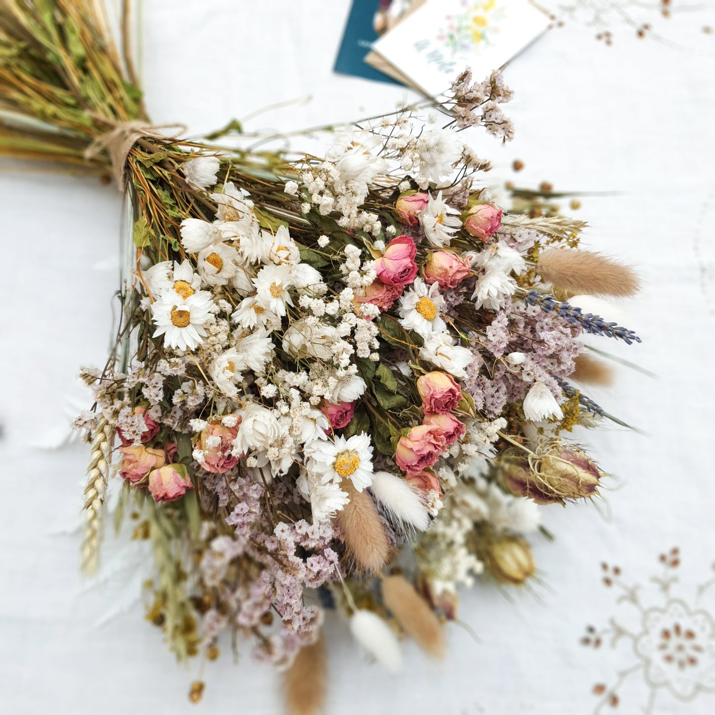 "Cottage Garden" Large Dried Flower Bouquet -Pink