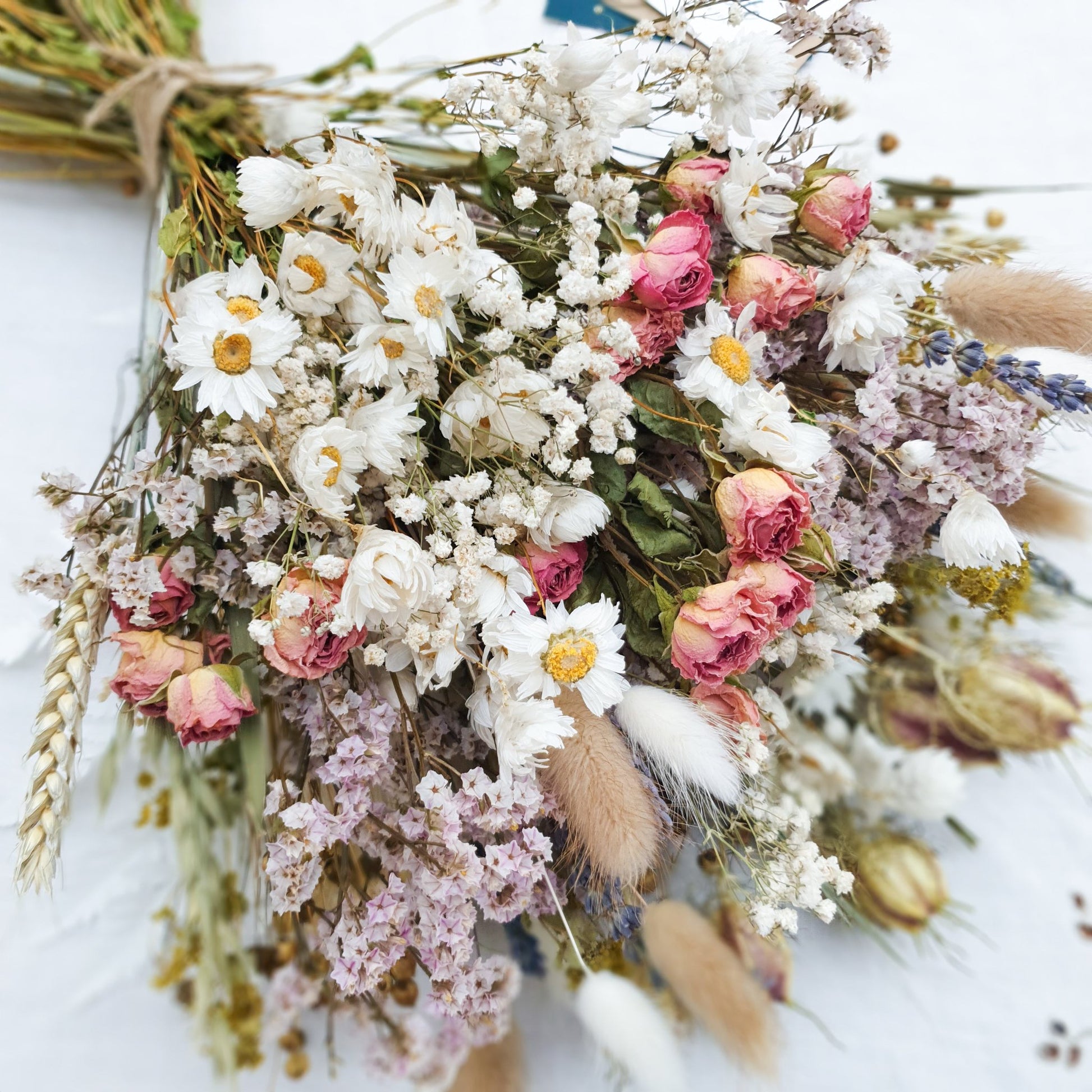 "Cottage Garden" Large Dried Flower Bouquet -Pink - Lytton Rose Botanical