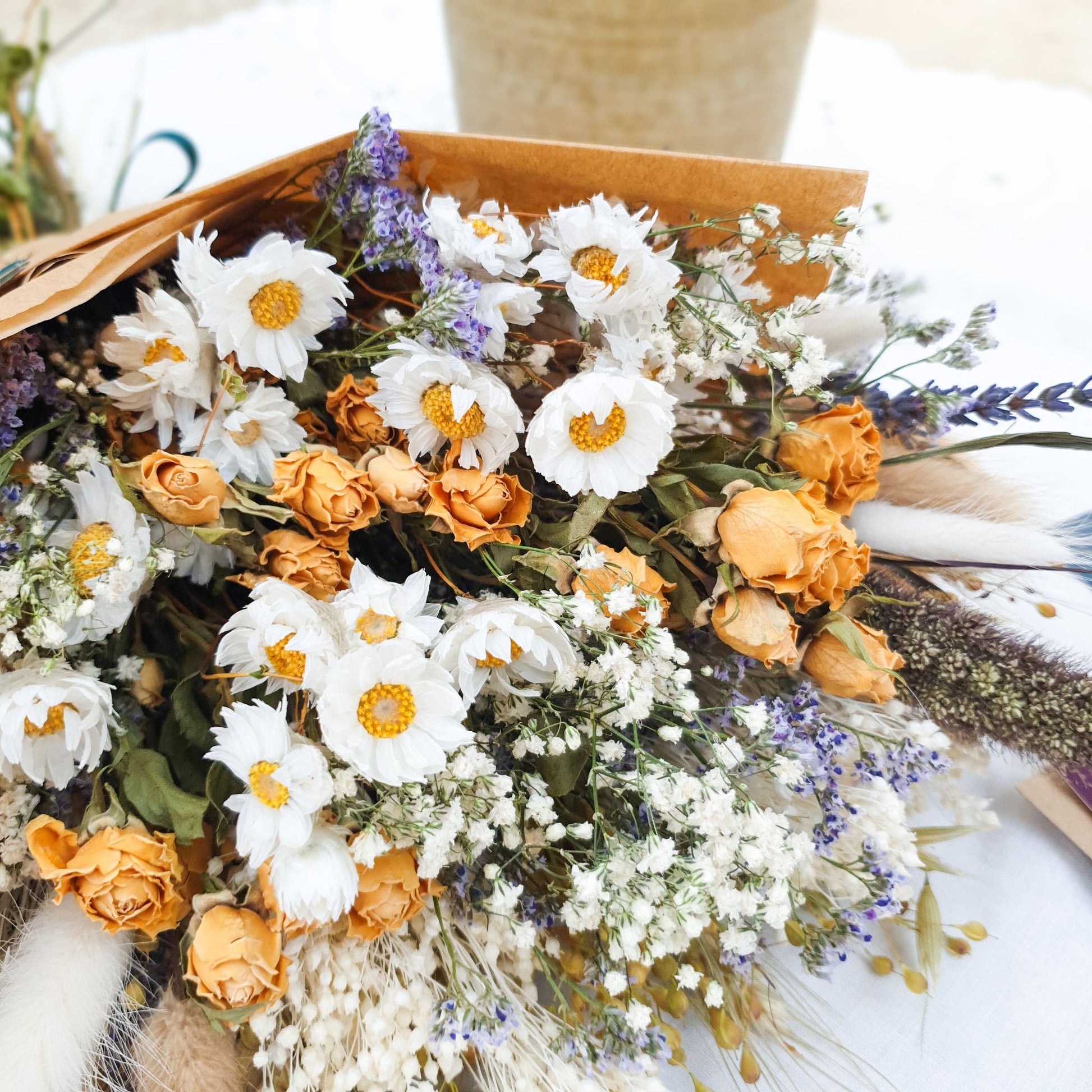 "Cottage Garden" Dried Flower Bouquet -Yellow - Lytton Rose Botanical