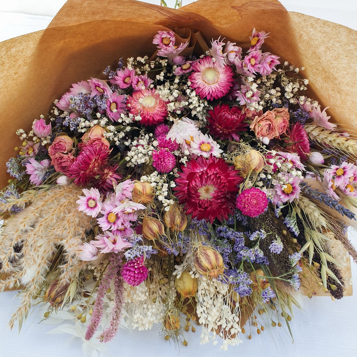 "Wildflower Meadows" Luxury Bouquet, Overarm Style - Lytton Rose Botanical