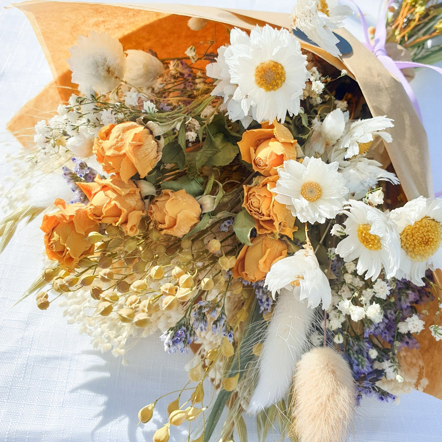 "Cottage Garden" Mini Dried Flower Bouquet- Yellow - Lytton Rose Botanical
