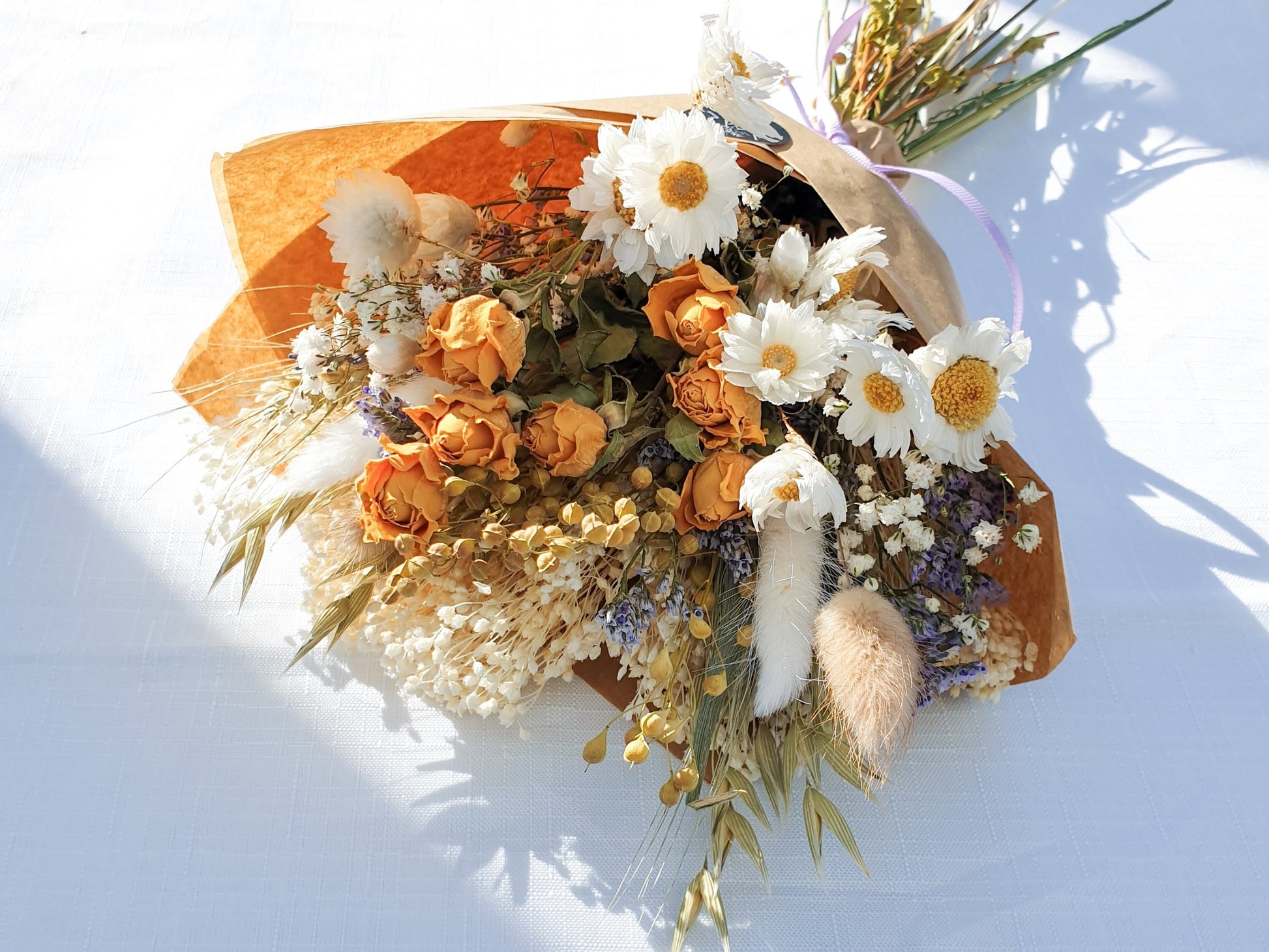 "Cottage Garden" Mini Dried Flower Bouquet- Yellow - Lytton Rose Botanical