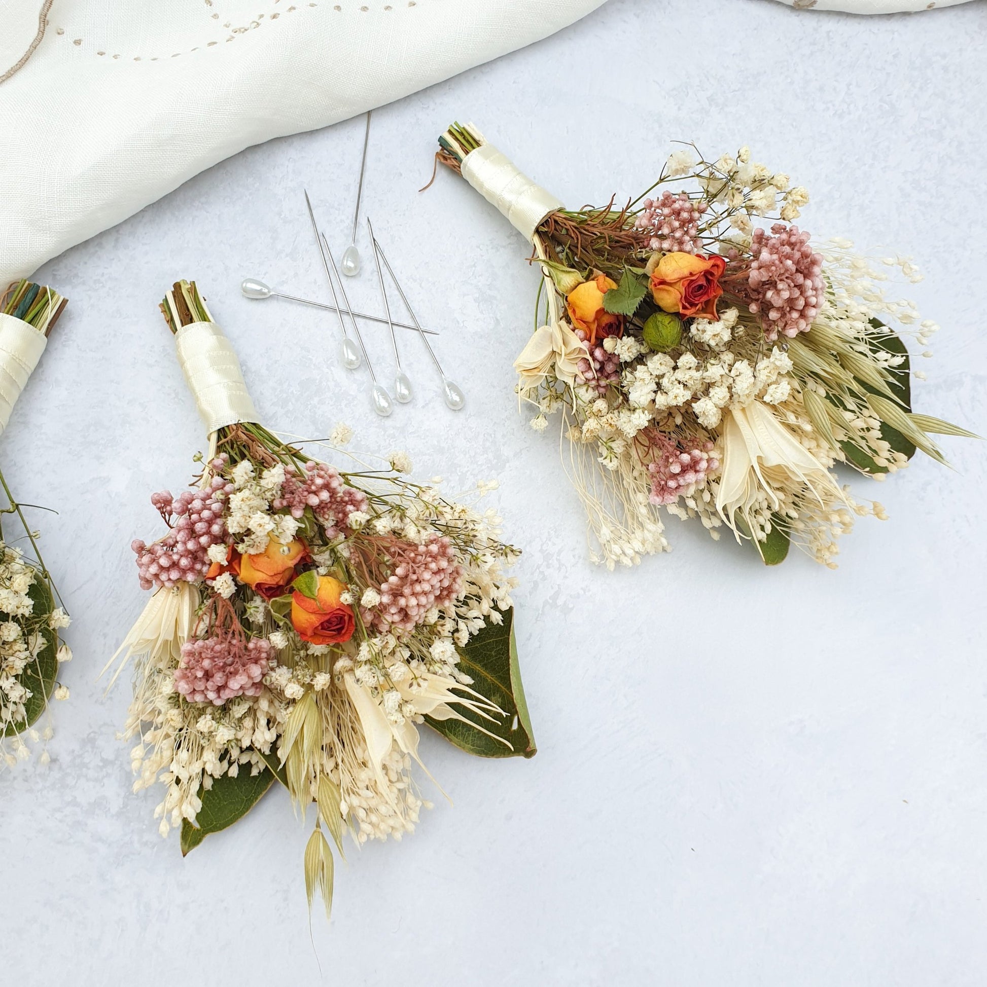 "Snowdonia Sunrise" Dried Flower Buttonhole - Lytton Rose Botanical
