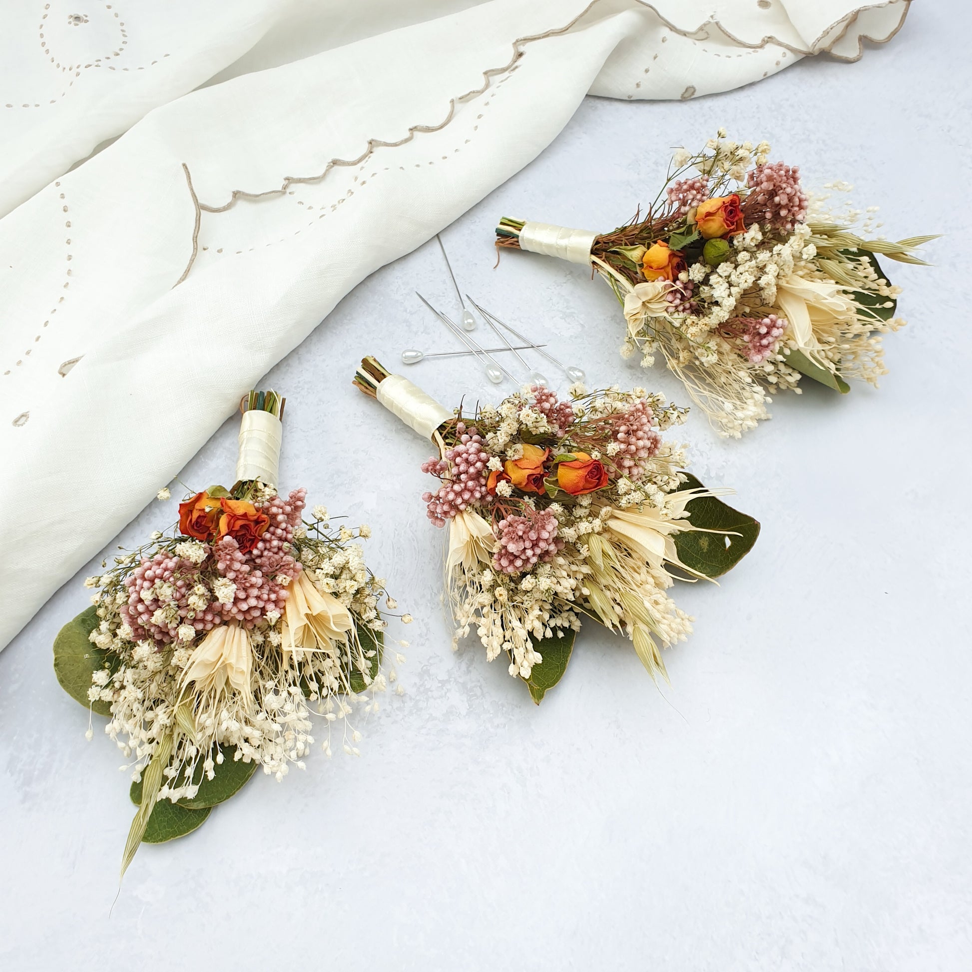 "Snowdonia Sunrise" Dried Flower Buttonhole - Lytton Rose Botanical