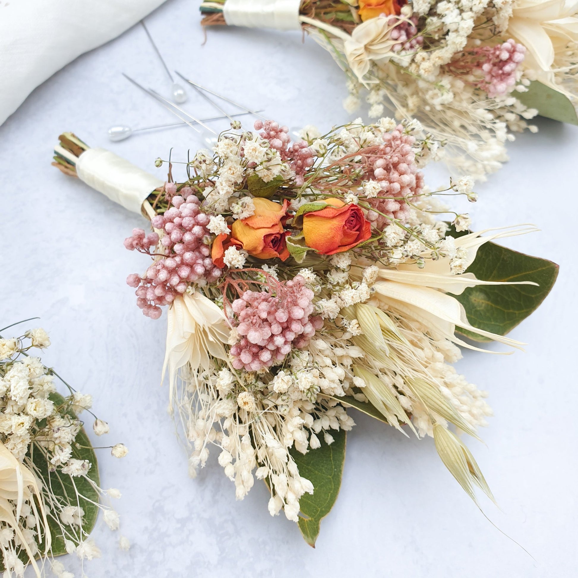 "Snowdonia Sunrise" Dried Flower Buttonhole - Lytton Rose Botanical