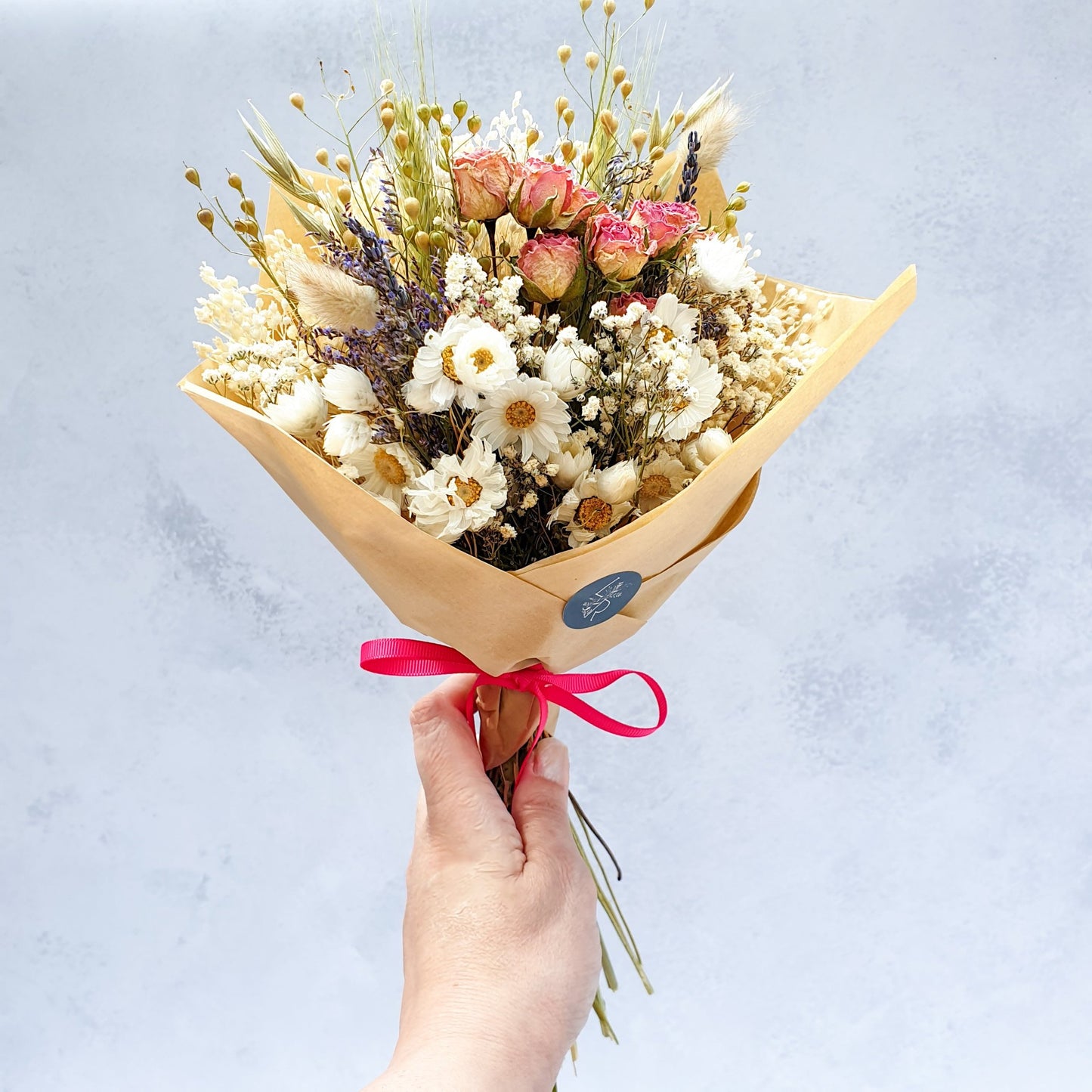 "Cottage Garden" Mini Dried Flower Bouquet- Pink - Lytton Rose Botanical