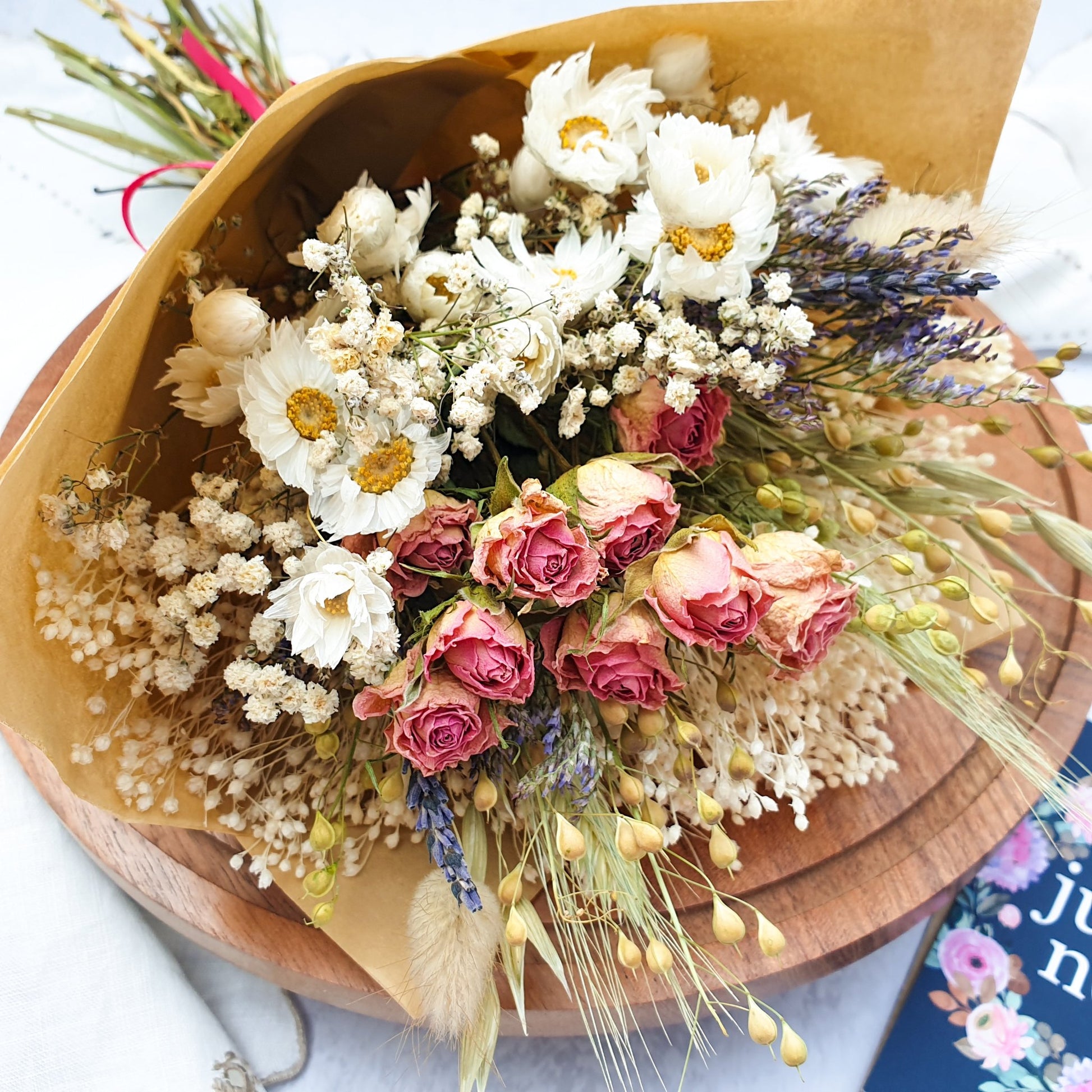 "Cottage Garden" Mini Dried Flower Bouquet- Pink - Lytton Rose Botanical