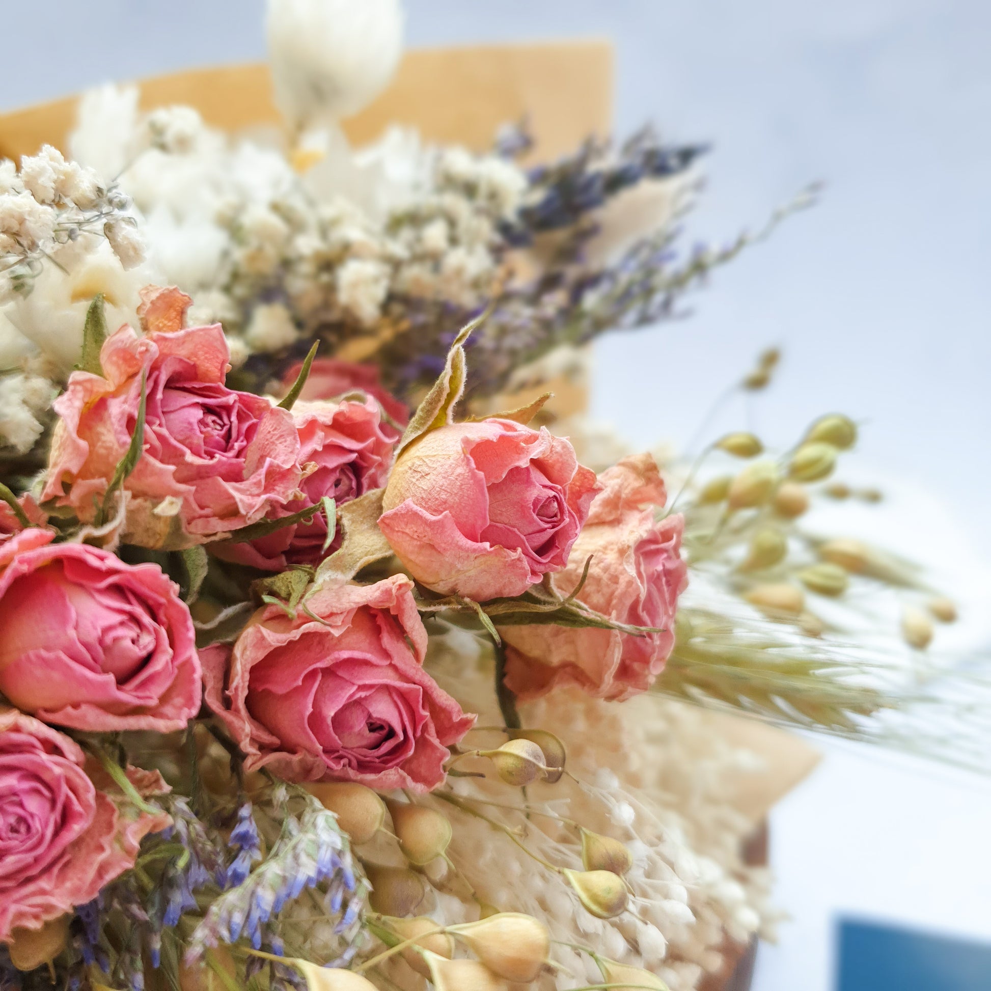 "Cottage Garden" Mini Dried Flower Bouquet- Pink - Lytton Rose Botanical
