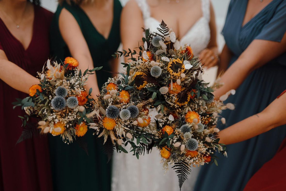 "Autumnal Sunflowers" Dried Flower Bouquet