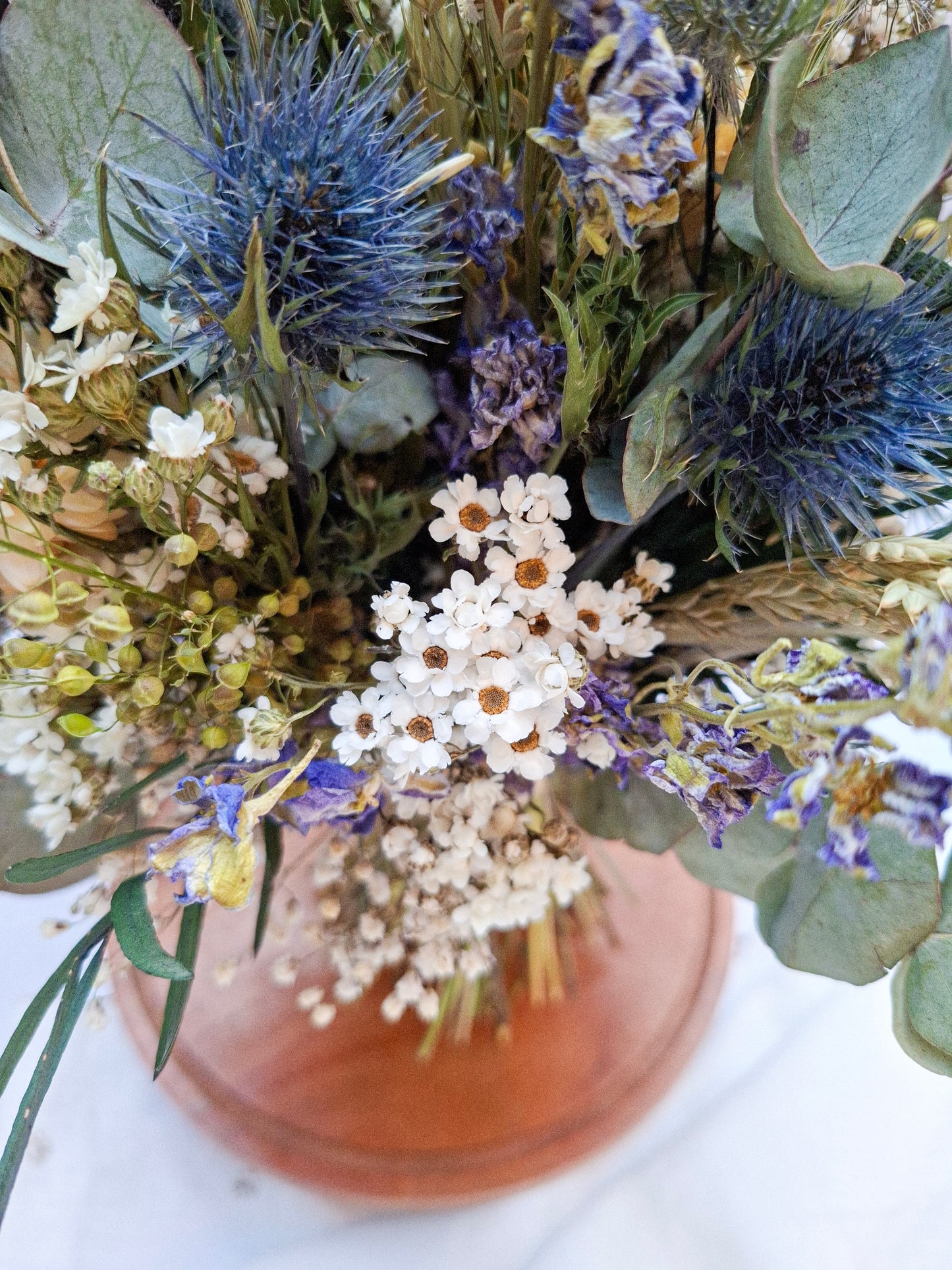 Thistle and Daisies Dried Flower and Preserved Foliage Bouquet