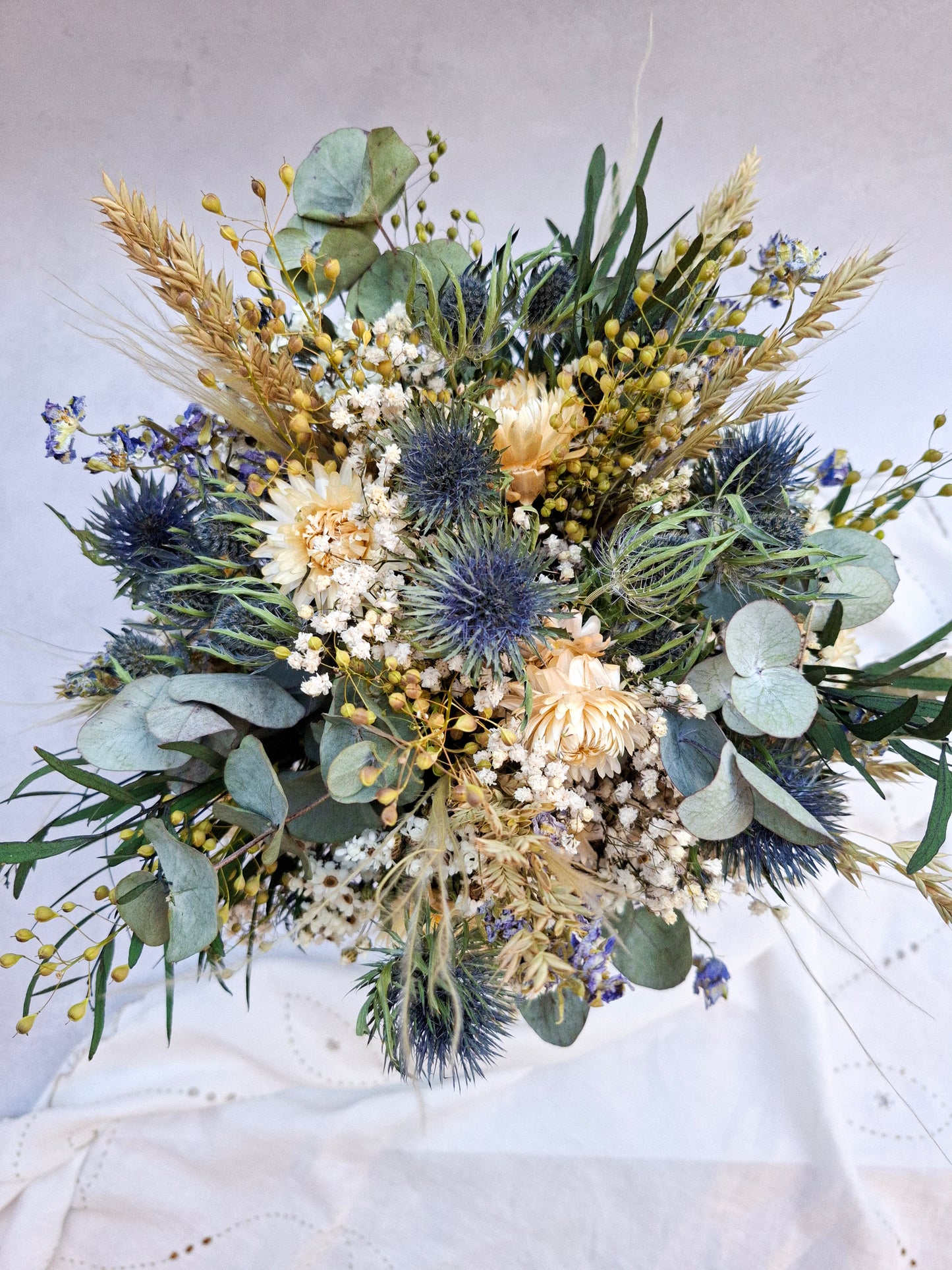 Thistle and Daisies Dried Flower and Preserved Foliage Bouquet