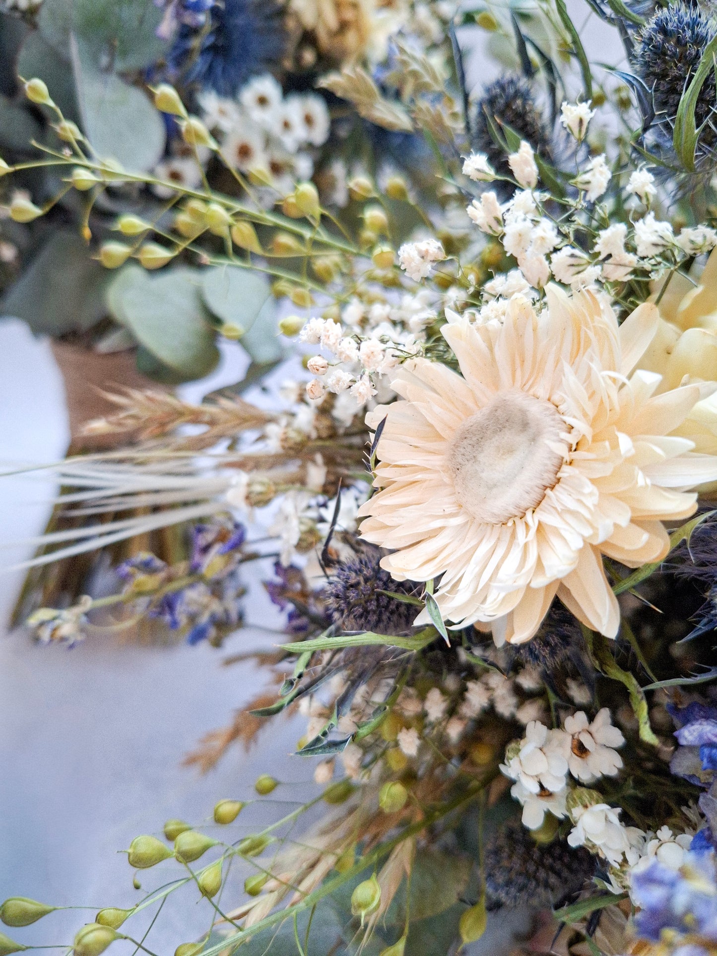 Thistle and Daisies Dried Flower and Preserved Foliage Bouquet