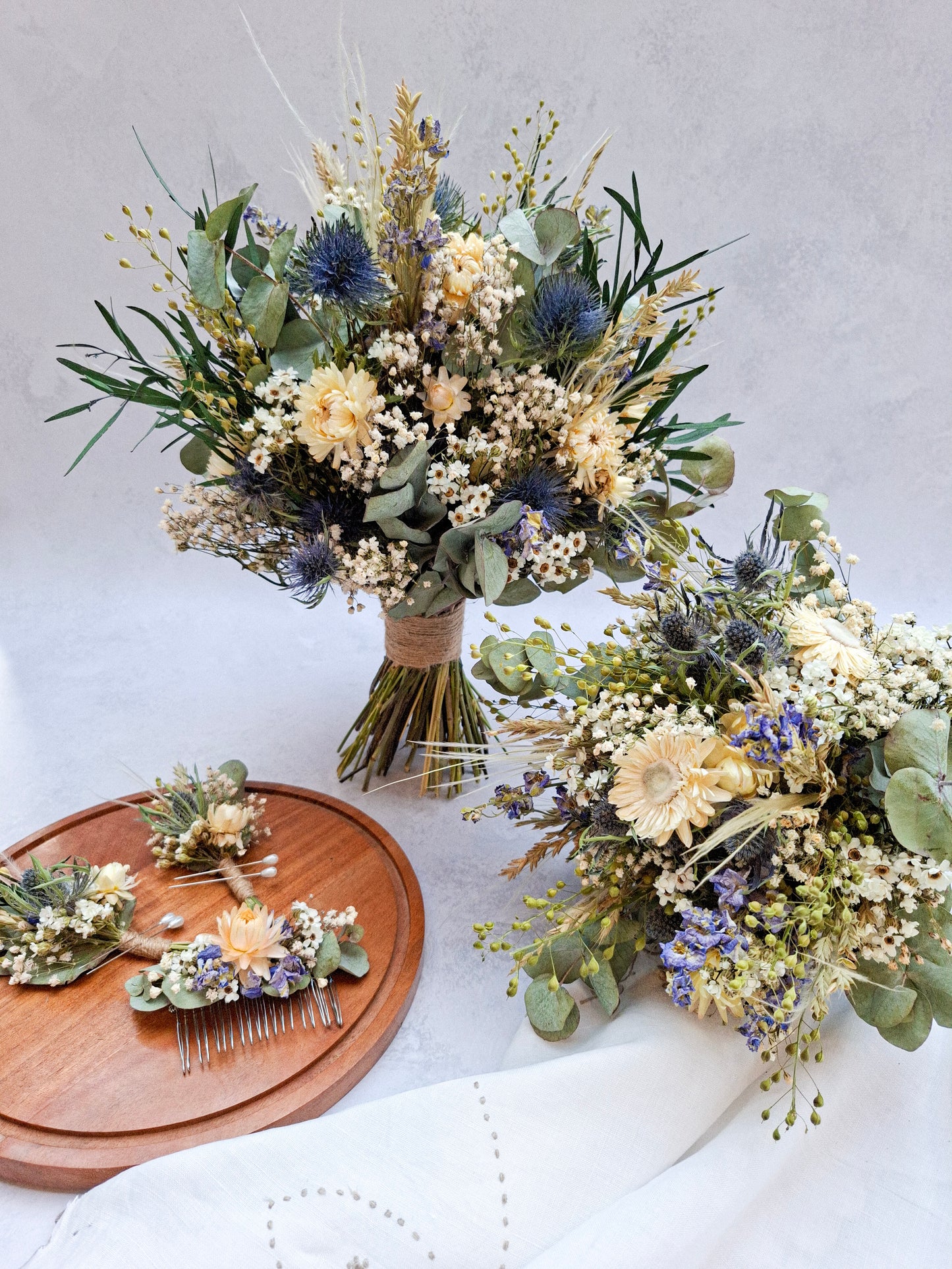 Thistle and Daisies Dried Flower and Preserved Foliage Bouquet