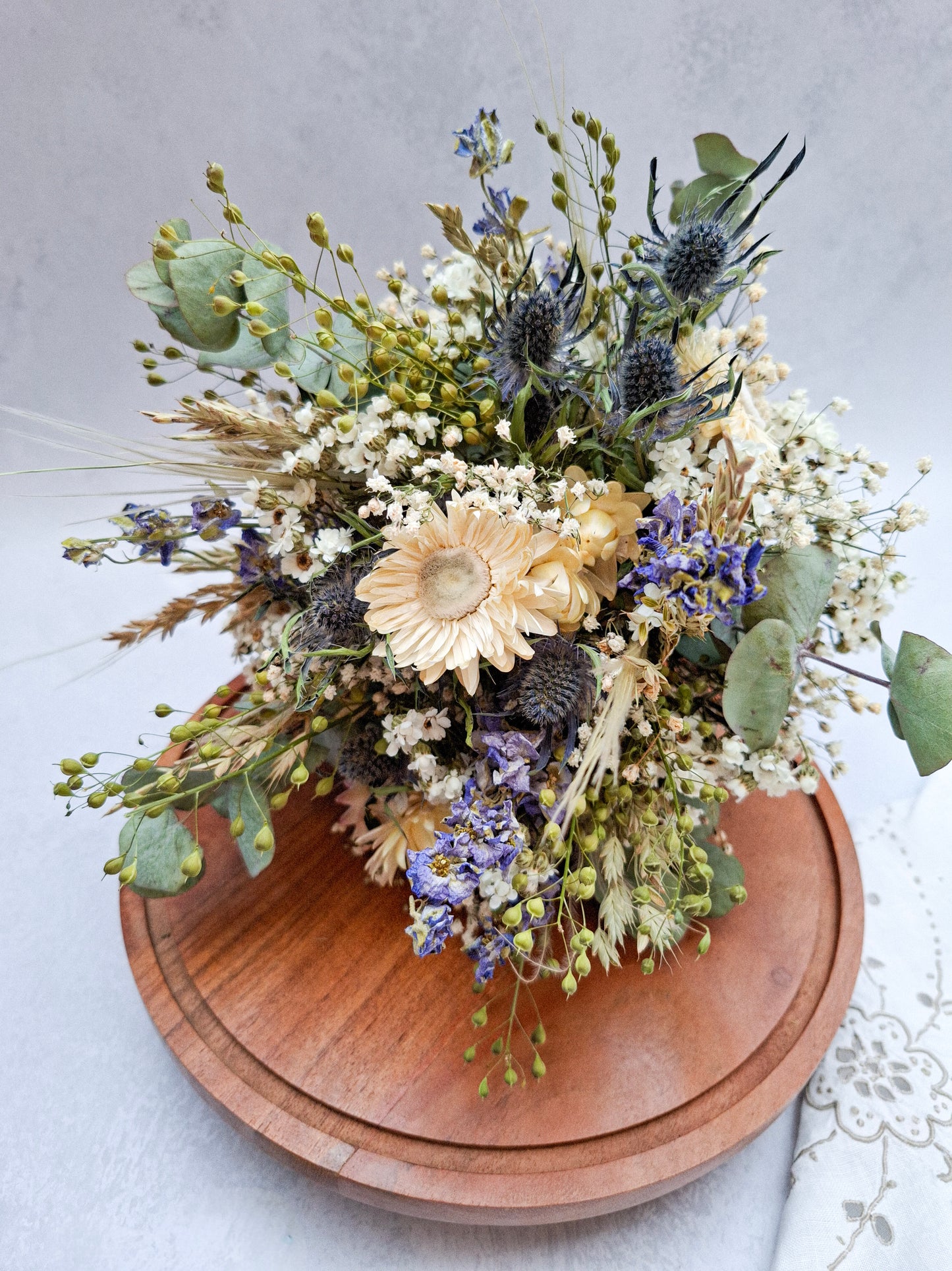 Thistle and Daisies Dried Flower and Preserved Foliage Bouquet