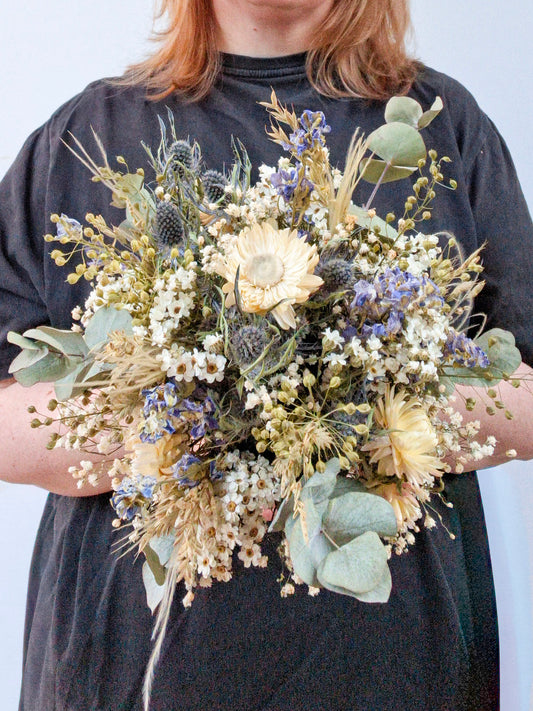 Thistle and Daisies Dried Flower and Preserved Foliage Bouquet