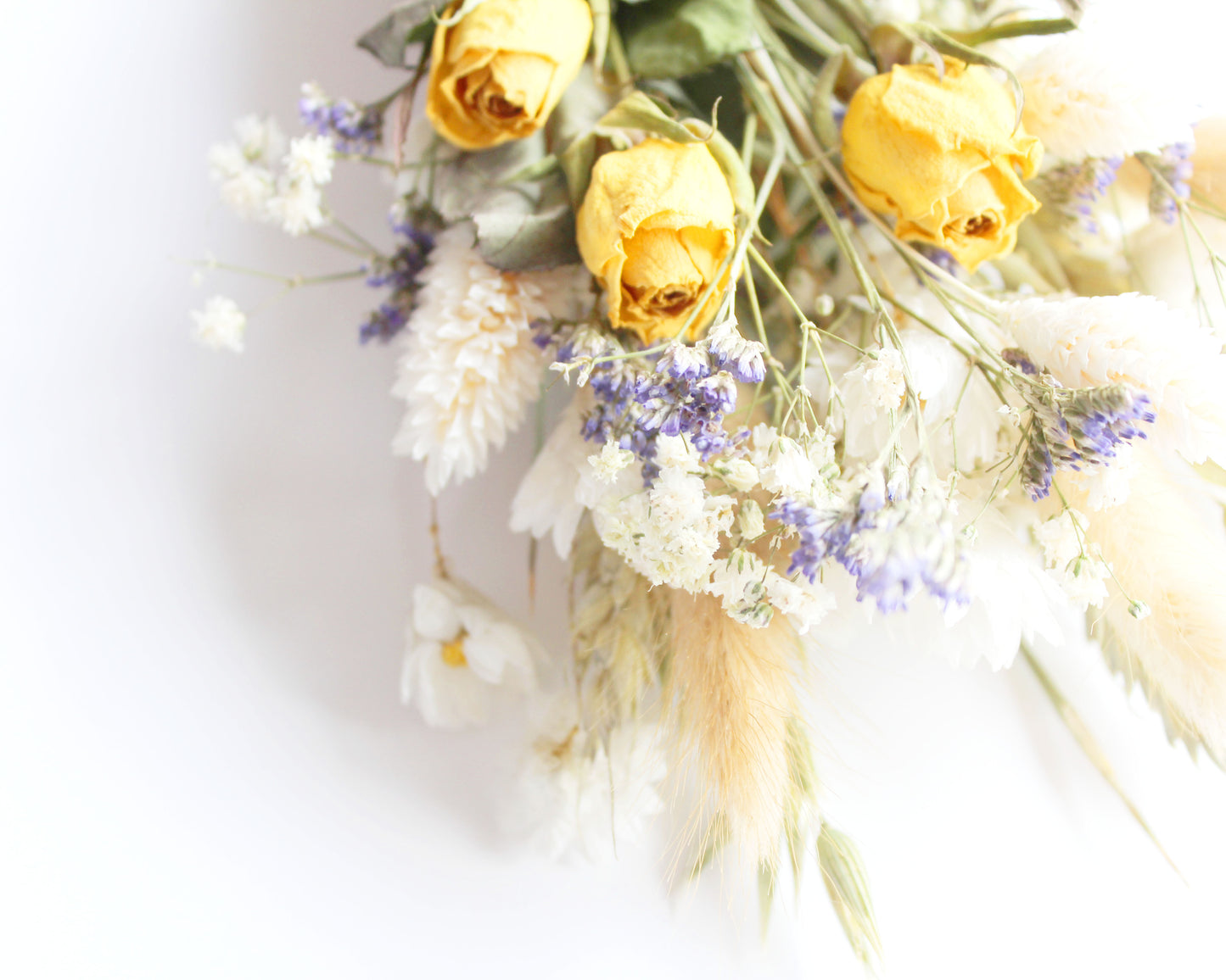 "Cottage Garden" Mini Dried Flower Bouquet- Yellow