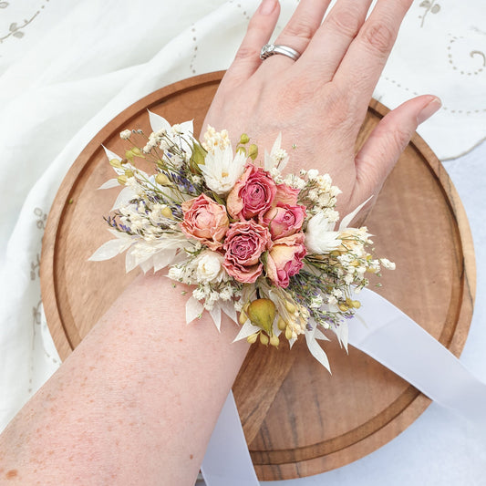 "Cottage Garden" Wrist Corsage - Multi - Lytton Rose Botanical