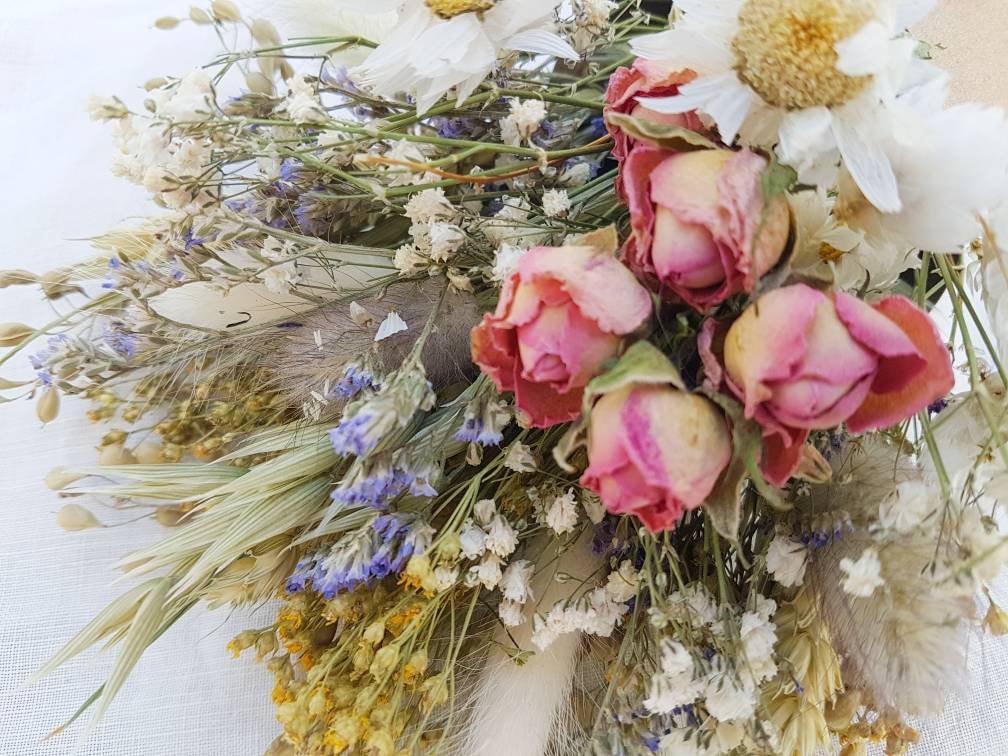 "Cottage Garden" Mini Dried Flower Bouquet- Pink