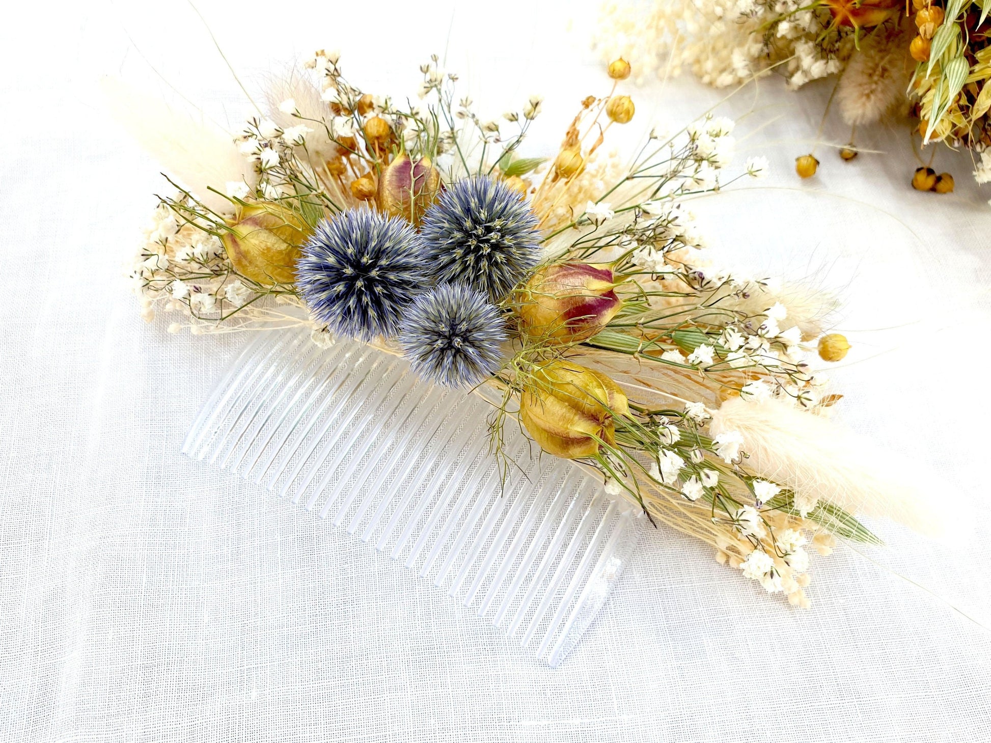 "Thistle Glen" Dried Flower Bridal Haircomb - Lytton Rose Botanical