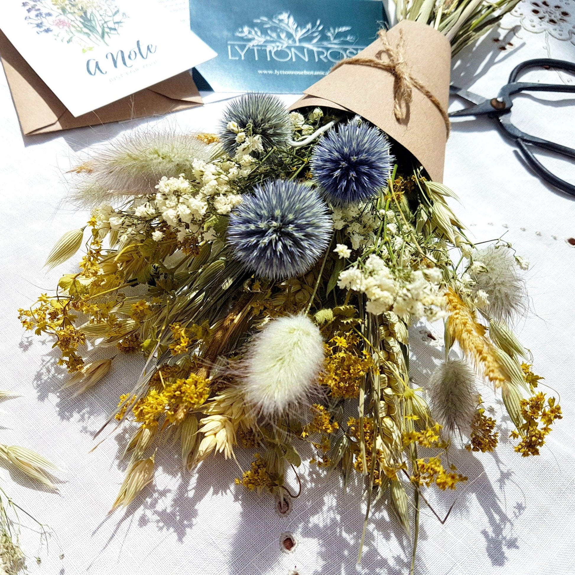 "Thistle Glen" Mini Dried Flower Bouquet - Lytton Rose Botanical