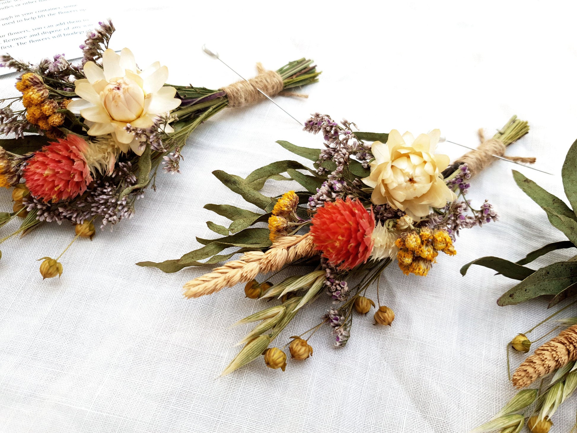 "Paradise Garden" Dried Flower Buttonhole - Lytton Rose Botanical