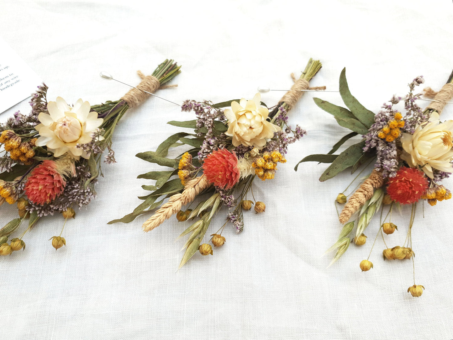 "Paradise Garden" Dried Flower Buttonhole - Lytton Rose Botanical
