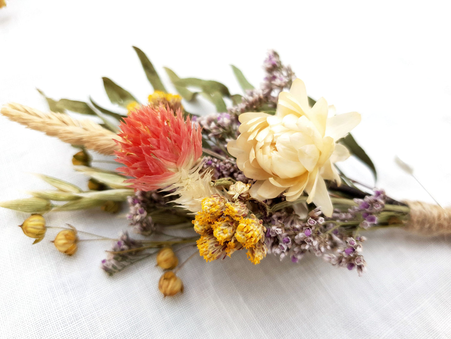 "Paradise Garden" Dried Flower Buttonhole - Lytton Rose Botanical