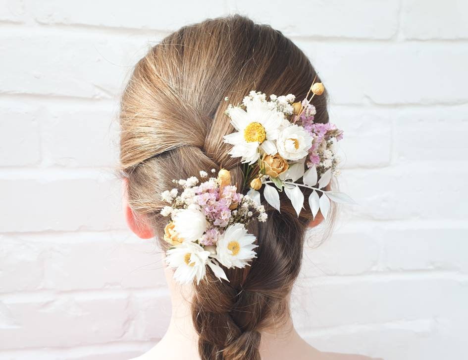 "Cottage Garden" Dried Flower Rose Hair Pins