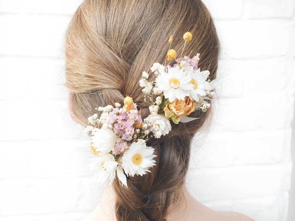 "Cottage Garden" Dried Flower Rose Hair Pins